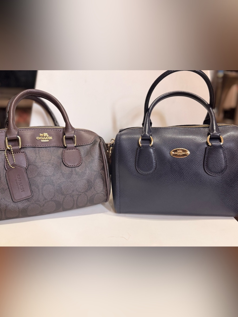 Coach Black and Brown Double Satchel Set
